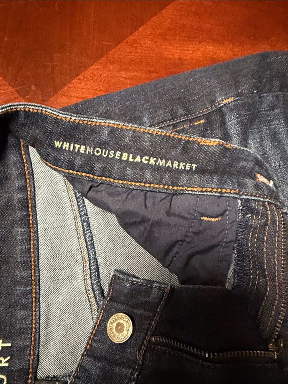 White House Black Market Dark Blue Rolled-Cuff Denim Shorts - Picture 2 of 4